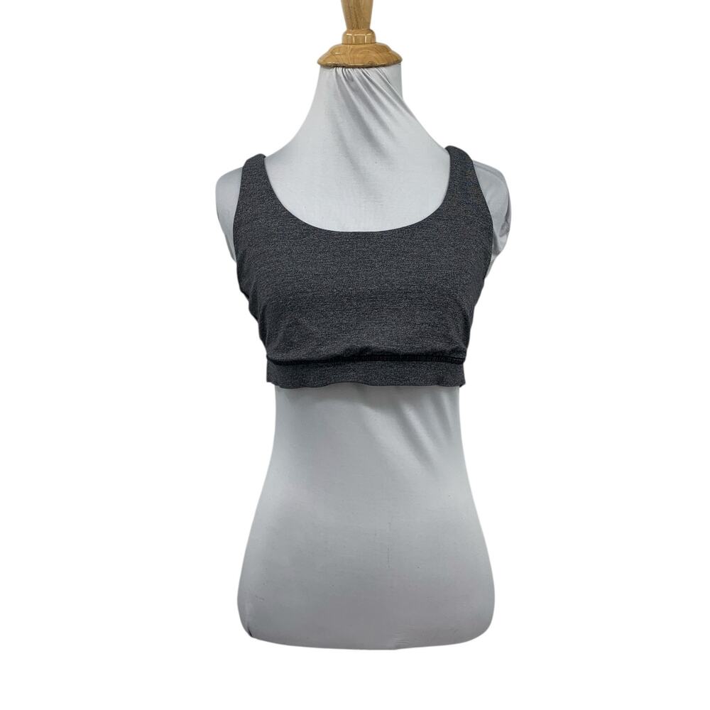 Lululemon Sports Bra Womens 10 Black Graphite Strappy Crossback Workout Yoga Gym